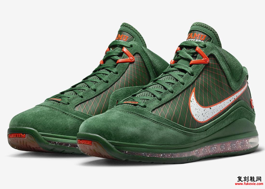 FAMU X NIKE LEBRON 7 “GORGE GREEN” 官方圖片釋出 貨號：DX8554-300